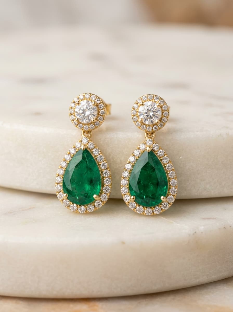 Jaipur Royal Emerald & Diamond Chandelier